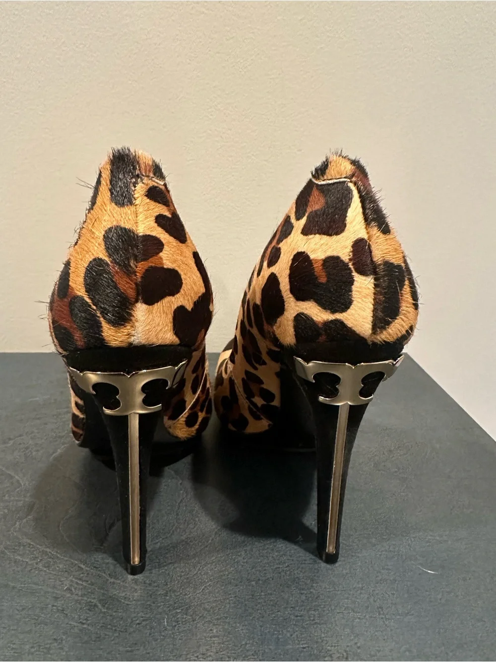 Tory Burch Leopard Pony-Hair High Heel Pumps - Brown/Black
